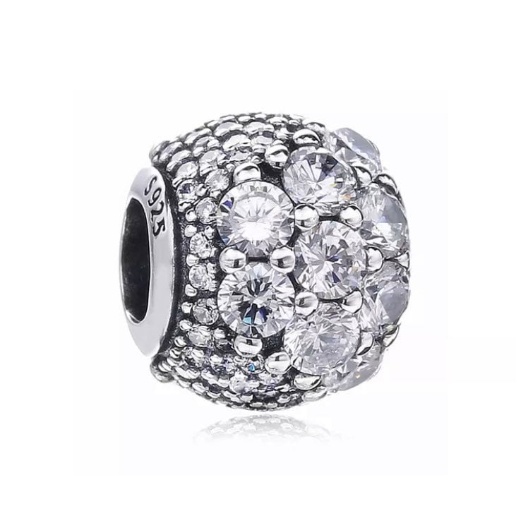 925 Sterling Silver - Enchanted Pave Charm w/Clear Zirconia