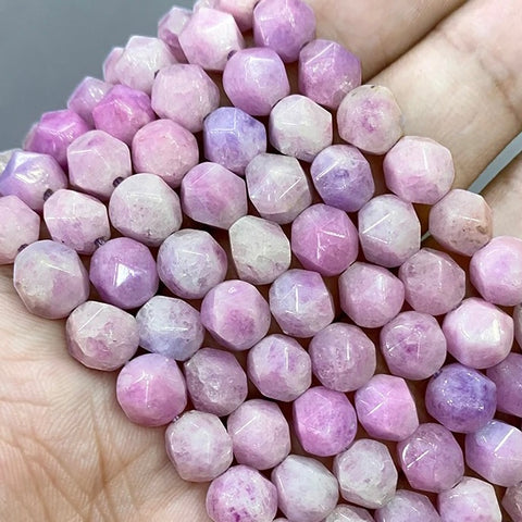 Purple Chalcedony - Star Cut Faceted Beads - Size 8mm - One Full 15" Strand - Approx. 47 pieces