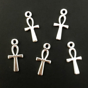 Ankh Cross Charms - Double Sided - Antique Silver
