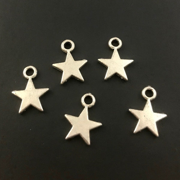 Star Charms - Antique Silver