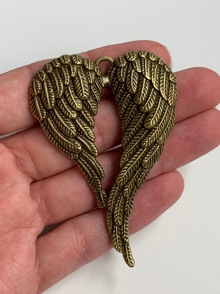 Large Wings Pendant - Antique bronze