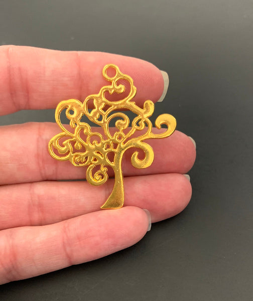 4 Tree of Life Charms - Gold Finish