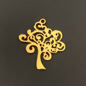 4 Tree of Life Charms - Gold Finish