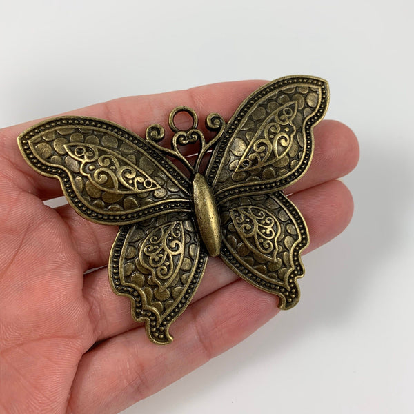 Large Butterfly Pendant - Vintage Bronze Finish