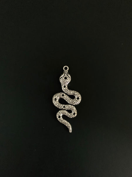 2 Snake Pendants 3D - Tibetan Silver Snake Pendant - Antique Silver
