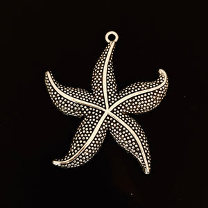 Large Starfish Pendant - Antique Silver - Beautiful Detailing