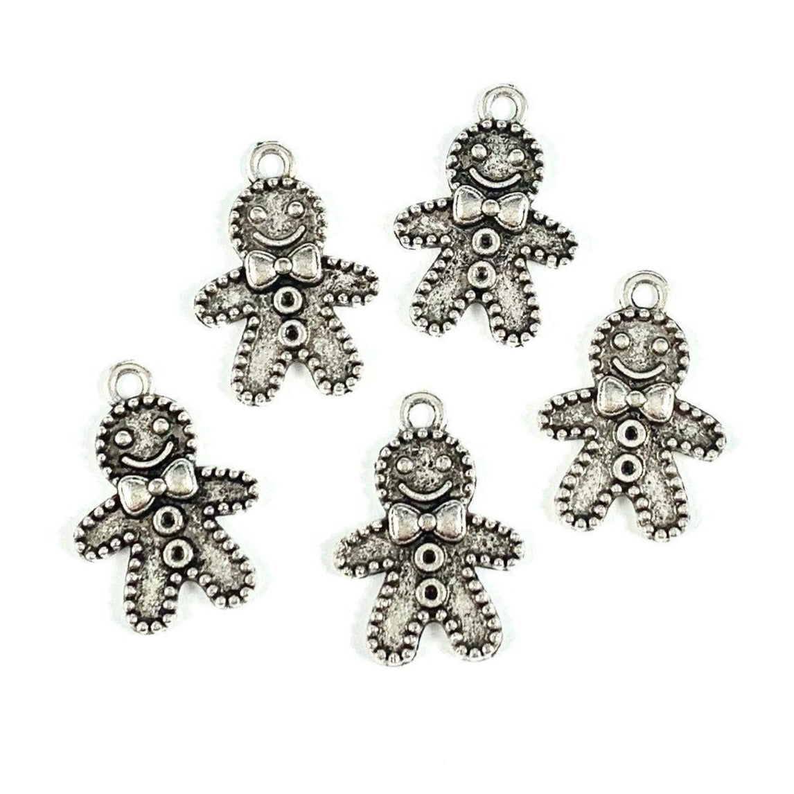Gingerbread Man Charms - Silver
