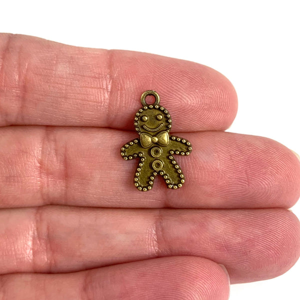 Gingerbread Man Charms - Bronze Finish