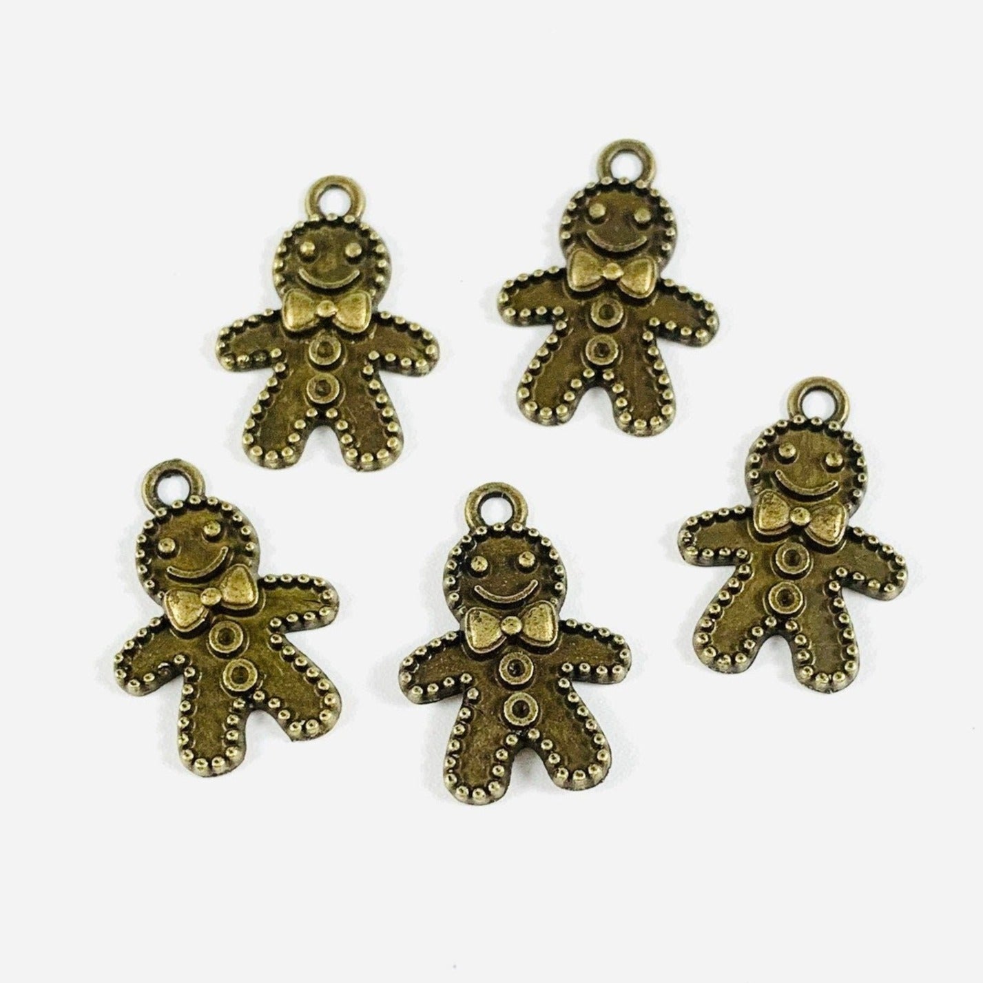 Gingerbread Man Charms - Bronze Finish