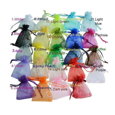 10 Organza Gift Bags - Jewelry Pouch - Small Wedding Favor Bags - Gift Bags - 7x9cm