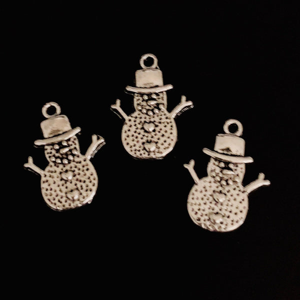 Snowman Charms - Silver Finish