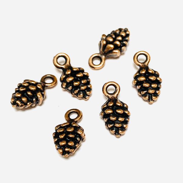 10 Pinecone Charms - 3D - Available in 4 Finishes