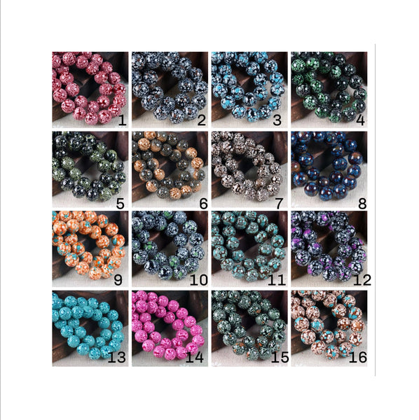 5 Glass Beads - 10mm Patterned Glass Beads - Many Color Combinations