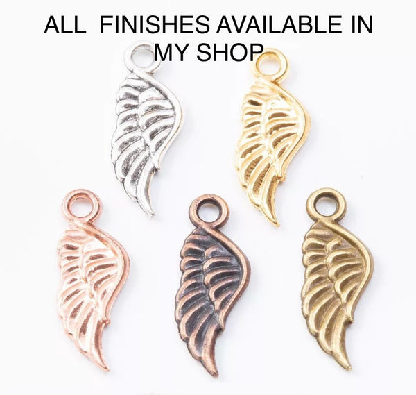 Wing Charms - Antique Silver
