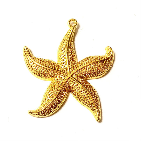 Large Starfish Pendant - Gold Finish - Beautiful Detailing