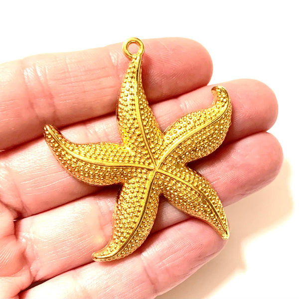 Large Starfish Pendant - Gold Finish - Beautiful Detailing