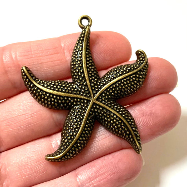 Large Starfish Pendant - Antique Bronze Tone - Beautiful Detailing