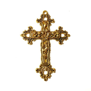 Large Cross Pendant - Antique Gold