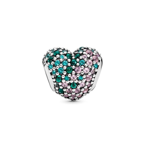 925 Sterling Silver - Gleaming Clover Heart Charm - Fits Pandora Charm Bracelets