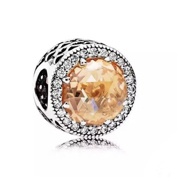 925 Sterling Silver - Radiant Hearts Charm w/ CZ Crystals - Fits Pandora Charm Bracelets
