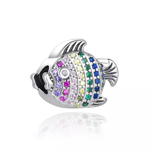 925 Sterling Silver - Rainbow Fish Charm - Fits Pandora Charm Bracelets