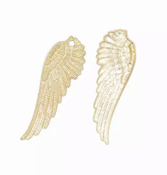 4 Wing Charms - Champagne Gold Finish