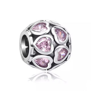 Sterling Silver CZ Zircon Round Bead, S925 Silver Ball Beads, CZ