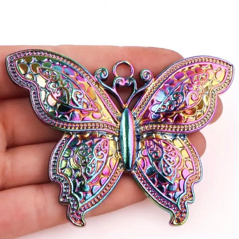 Large Butterfly Pendant - Rainbow Finish