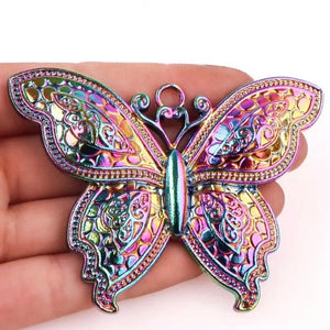 Large Butterfly Pendant - Rainbow Finish