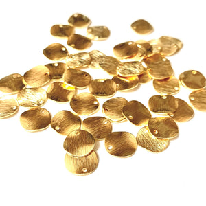 24K Gold Plated Brass Charms - Round Charms/Tags - 10mm