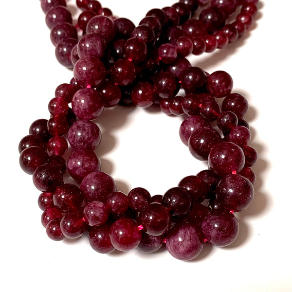 Red Garnet Crystal Beads - Size 6/8/10mm - One Full 15" Strand