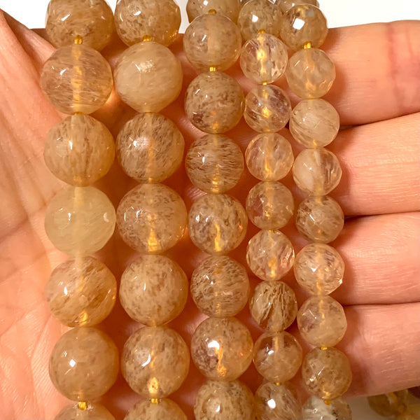 Faceted Citrine Quartz Beads - Sizes 4/6/8/10/12mm - One Full 15" Strand