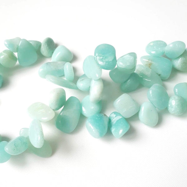 Natural Amazonite Beads - Irregular Shape - Aquamarine - One Full 15" Strand - Approx. 45-50 Beads