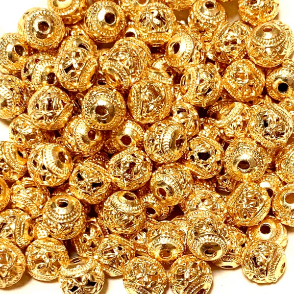 20 Spacer Beads - Beautiful Butterfly Design - Gold Plated Copper Finish - 8mm beads