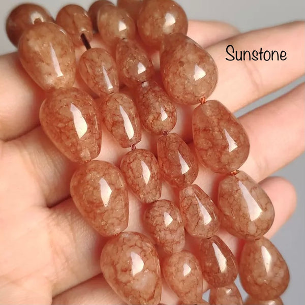 Natural Stone Waterdrop Beads - 15" Strands - Approx. 27 Beads - Smooth Waterdrop Natural Gemstone Beads