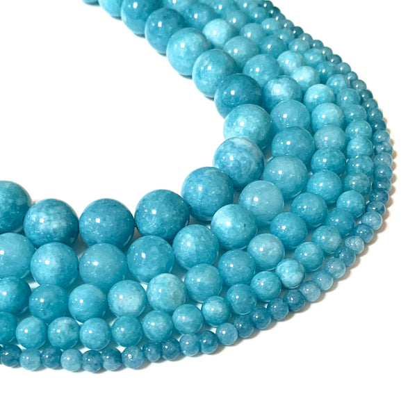Blue Chalcedony Beads - Size 4/6/8/10/12mm - One Full 15" Strand
