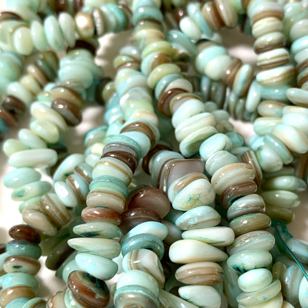 Natural Stone Blue Chip Beads - Gravel Shape - Size 5-10mm - 15" Strand - Approx. 120 Beads