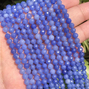 AA Blue Aventurine Faceted Round Beads - 4mm - One Full 15" Strand - Approx. 92 Beads