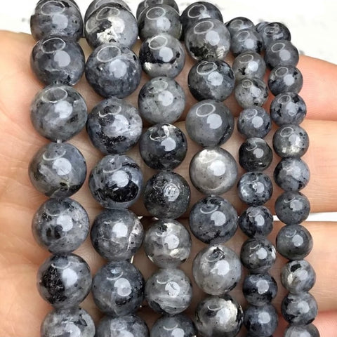Black Labradorite Beads - Size 6/8/10mm - One Full 15" Strand