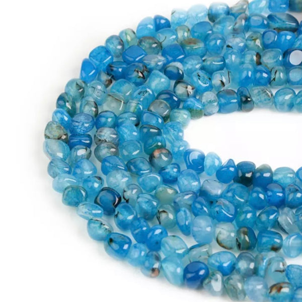 Tourmaline Irregular Shape Beads - Size 8mm - 15" Strand - Approx. 45 Beads - Aqua Blues