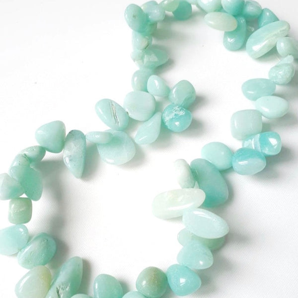 Natural Amazonite Beads - Irregular Shape - Aquamarine - One Full 15" Strand - Approx. 45-50 Beads