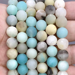 Amazonite Beads - Matte Finish - Size 10mm - One Full 15" Strand - Approx. 38 pieces