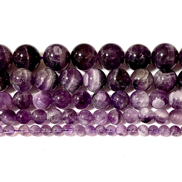 Amethyst Quartz Beads - Size 4/6/8/10/12mm - One Full 15" Strand