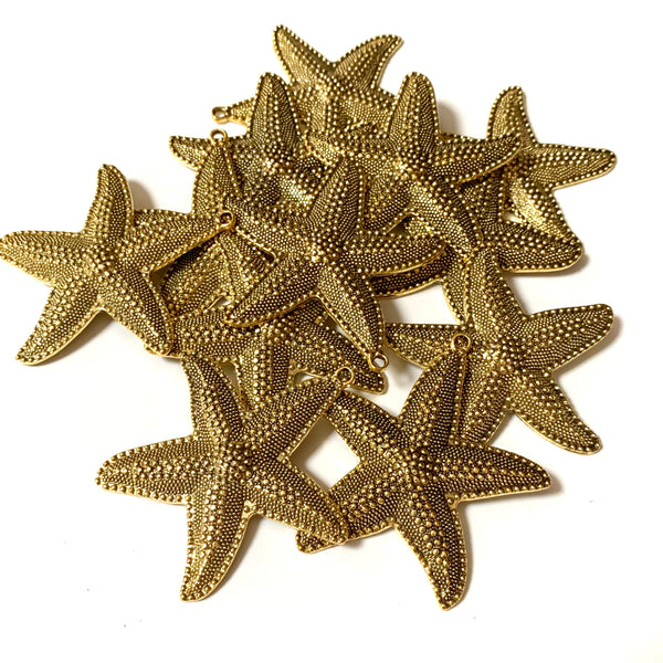 XL Starfish Pendant - Antique Gold - Beautiful Detailing