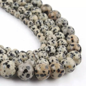 Dalmatian Jasper Beads - 7.6" Strands - Sizes 4/6/8/10mm - Natural Stone Beads