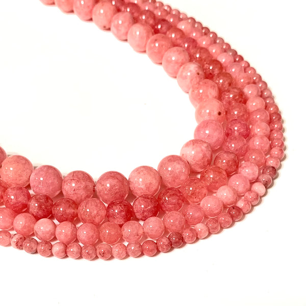 Pink Angelite Beads - 4/6/8/10mm - One Full Strand