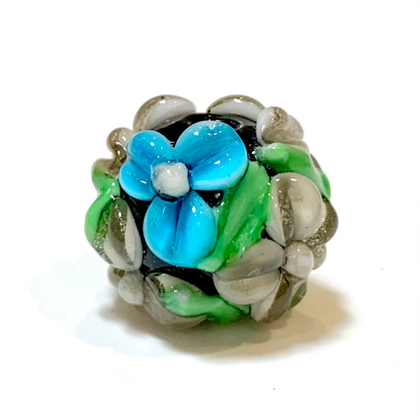 16mm Lampwork Glass Beads - 3D Flower Artisan Beads