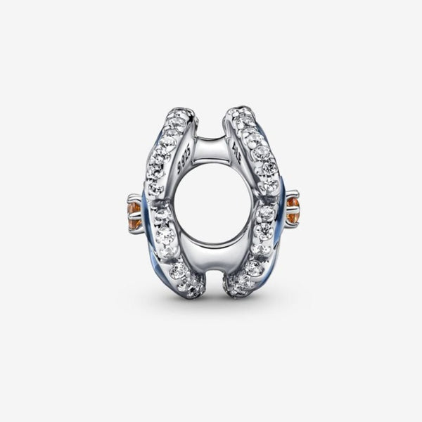 925 Sterling Silver Blue Pansy Flower Charm - Fits Pandora Charm Bracelets